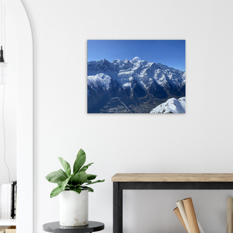 Exklusive Landschaftsfotografie des Mont Blanc Massivs von BruggerPhotography. Atemberaubendes Alpen-Panorama mit Blick auf Gletscher und Berggipfel, erhältlich als Fine-Art Print, Leinwand oder Acrylglas.